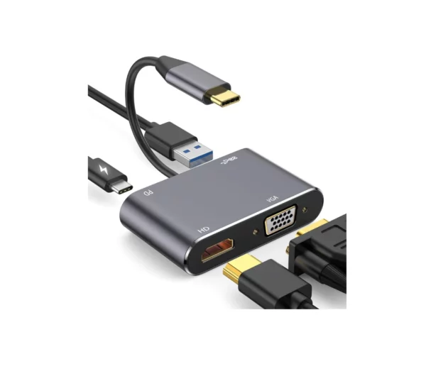 ADAPTATEUR 4 IN 1 VGA USB TYPE C